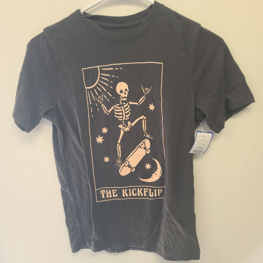 Grey Wonder Nation Skeleton Skateboarder Tshirt 10/12, 10 B