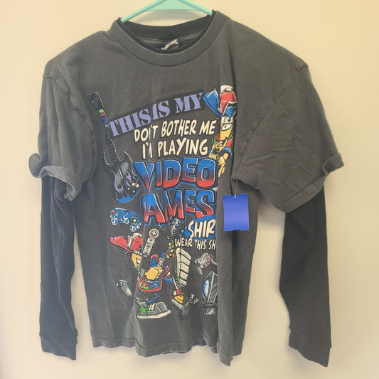 Grey Hybrid Long Sleeve Gamer Shirt, 8 B