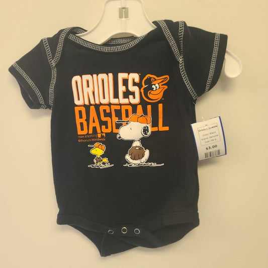 Black Genuine Orioles Onesie, NB B