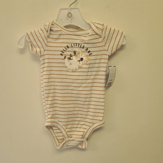 brown Stripe Carters Hello Little One Onesie, 6M B