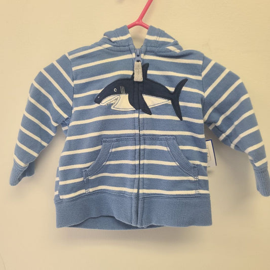 blue/white Carters Shark Hooded Jacket, 3M B