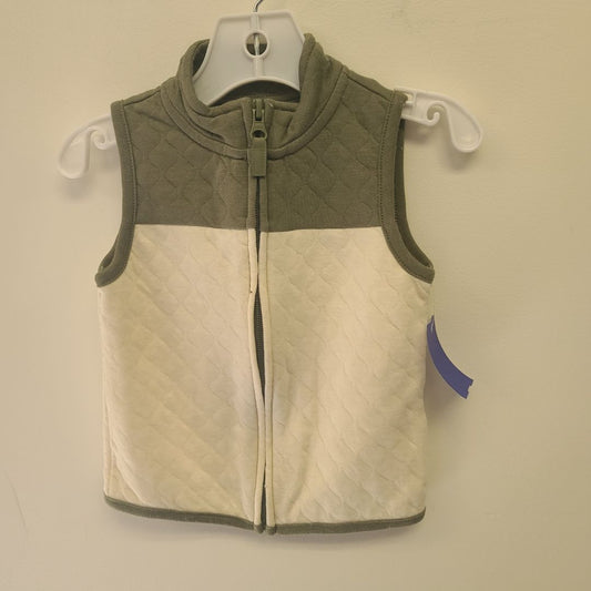 beige/green Carters Vest, 18M B