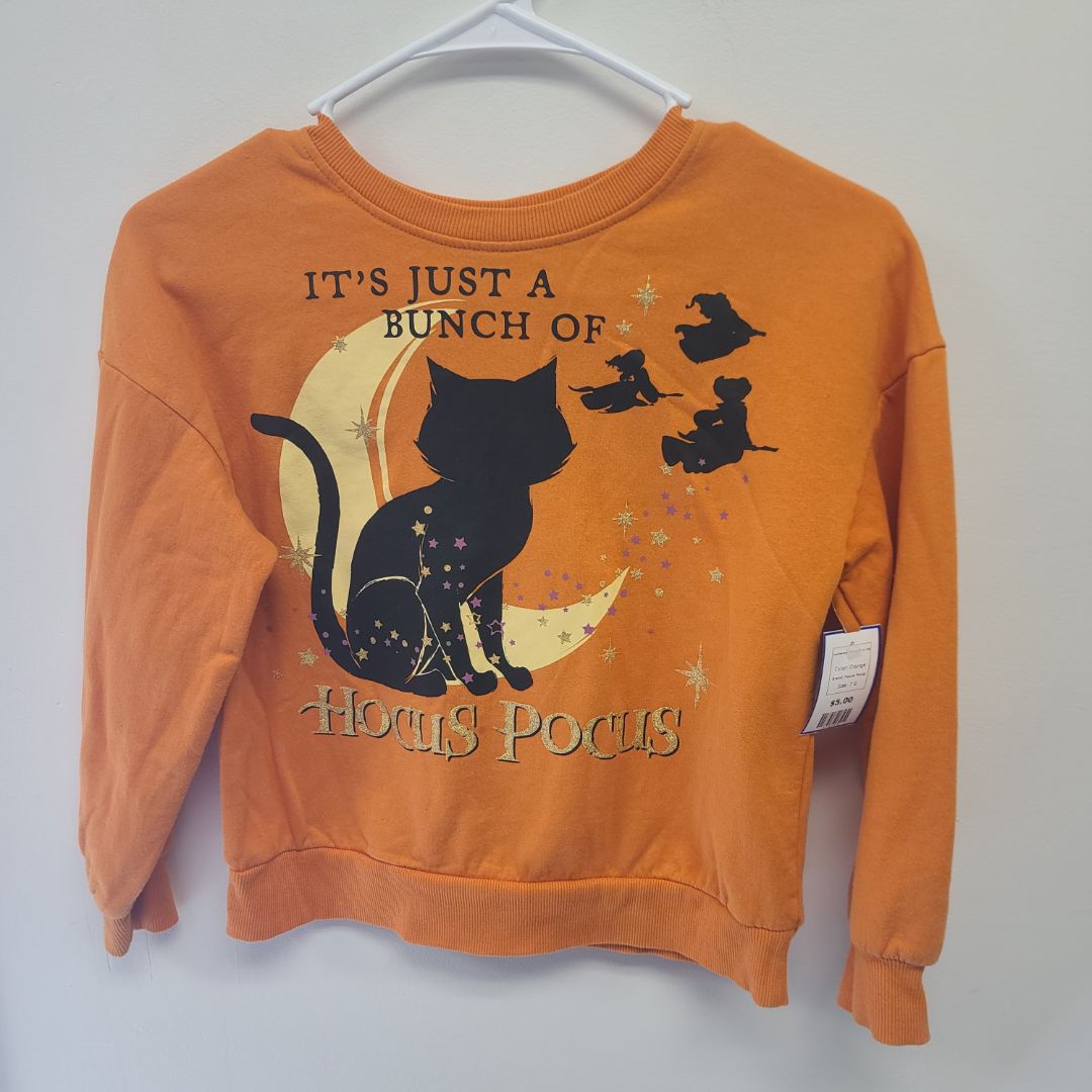 Orange Hocus Pocus Halloween Sweat Shirt 7/8, 7 G