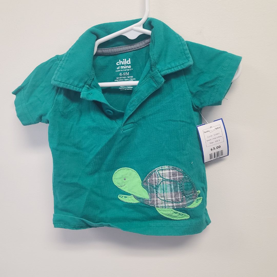 Green Child of Mine Turtle Shirt 6/9m, 6M B
