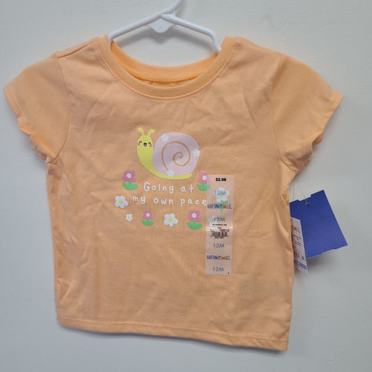 Peach Garanimals Snail Shirt, 12M G
