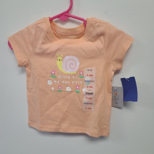 Peach Garanimals Snails Shirt 3/6m, 3M G