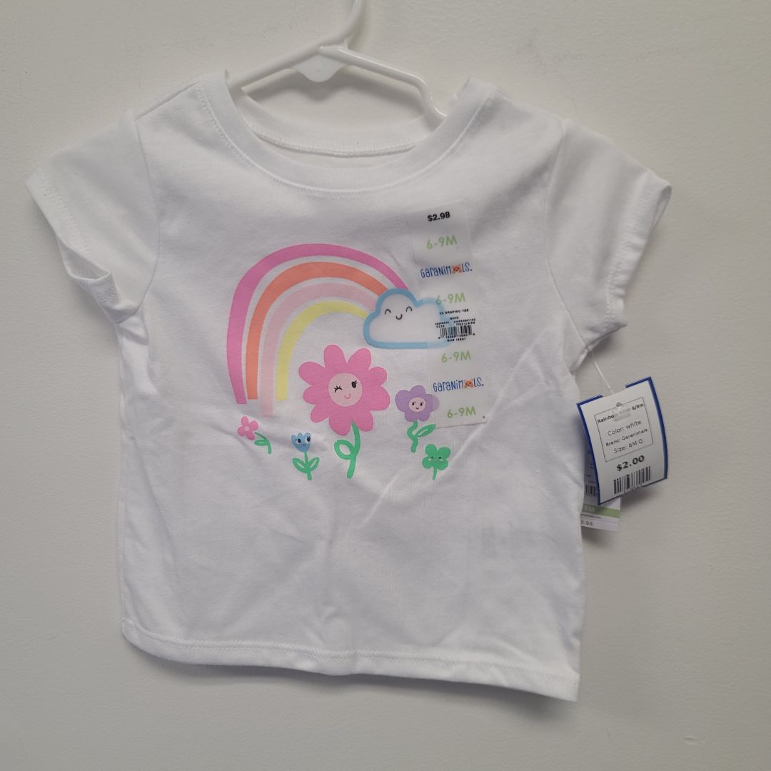 white Garanimals Rainbow Shirt 6/9m, 6M G