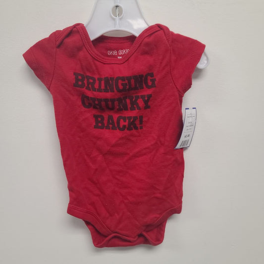 Red Okie Dokie Bringing Chunky Back Onesie, 3M B