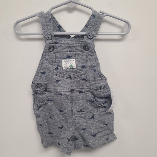 grey Carters Dino Bib Shorts, 6M B