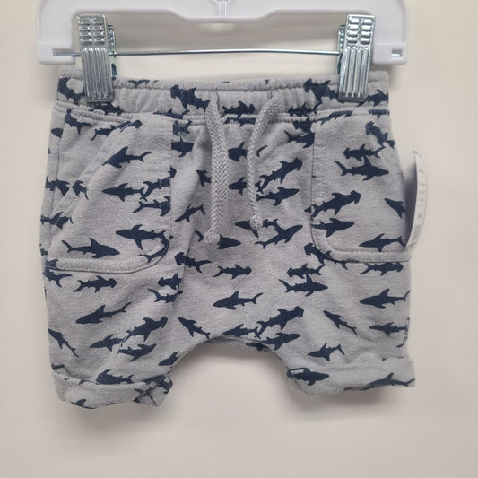 grey/blue Old Navy Shark Shorts  6/12m, 6M B