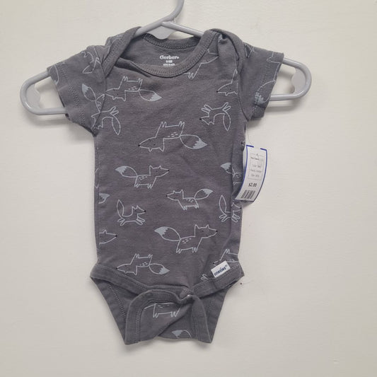 Grey Gerber Fox Onesie 0/3m, NB B