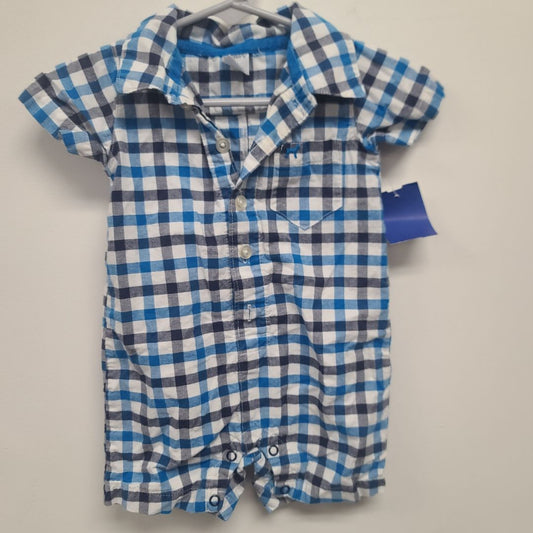 Blue Plaid Carters One Piece Outfit, 6M B