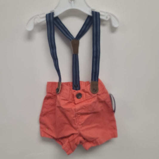 Orange Carters Shorts w/Suspenders, 6M B