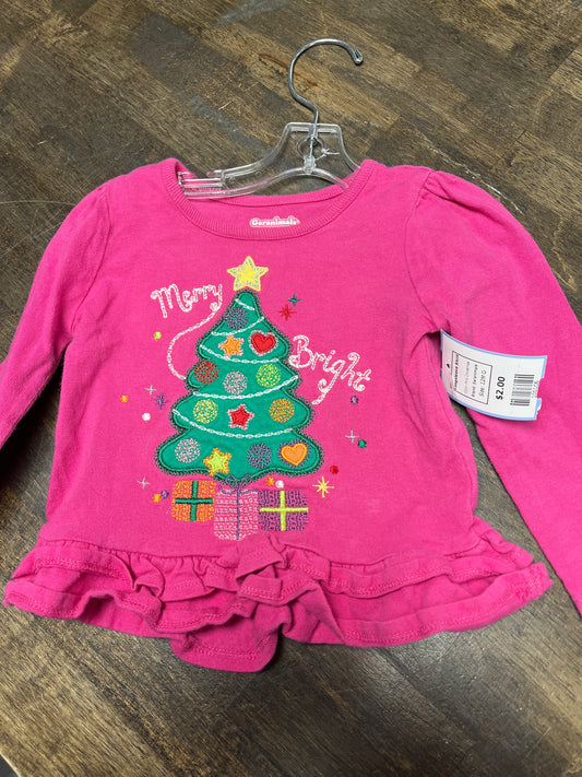 Pink Christmas Garanimals Longsleeve Shirt, 12M G