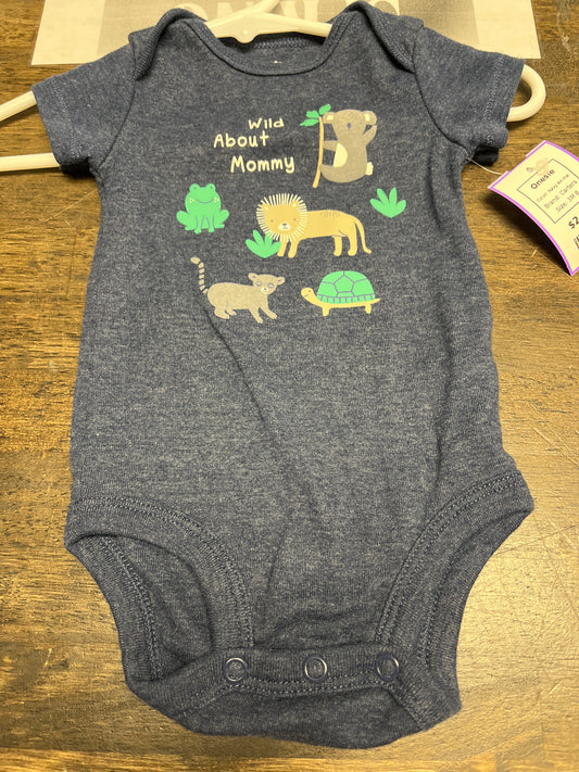 Navy Animal Carters Onesie, 3M B