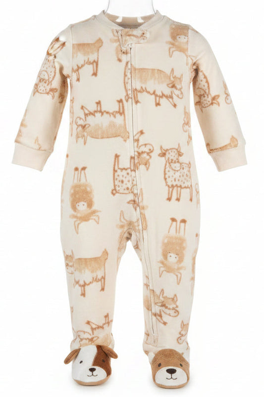 White w/ cow Carters Sleeper, 9M B