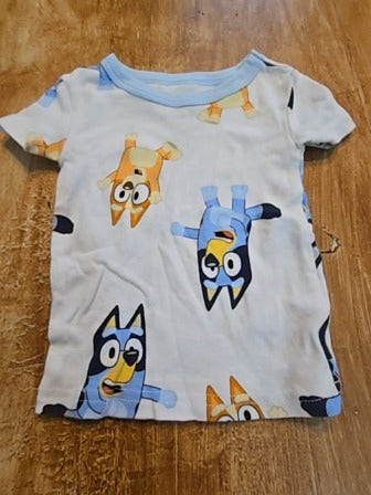 White/blue Bluey Bluey 2 piece pjs, 12M B
