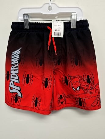 Red/Black Spiderman Marvel Swim Trunks, 6 B
