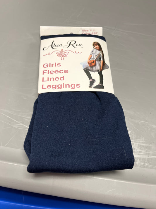 Navy Alexa Rose Fleece Lined Leggings 7/11, 7 G