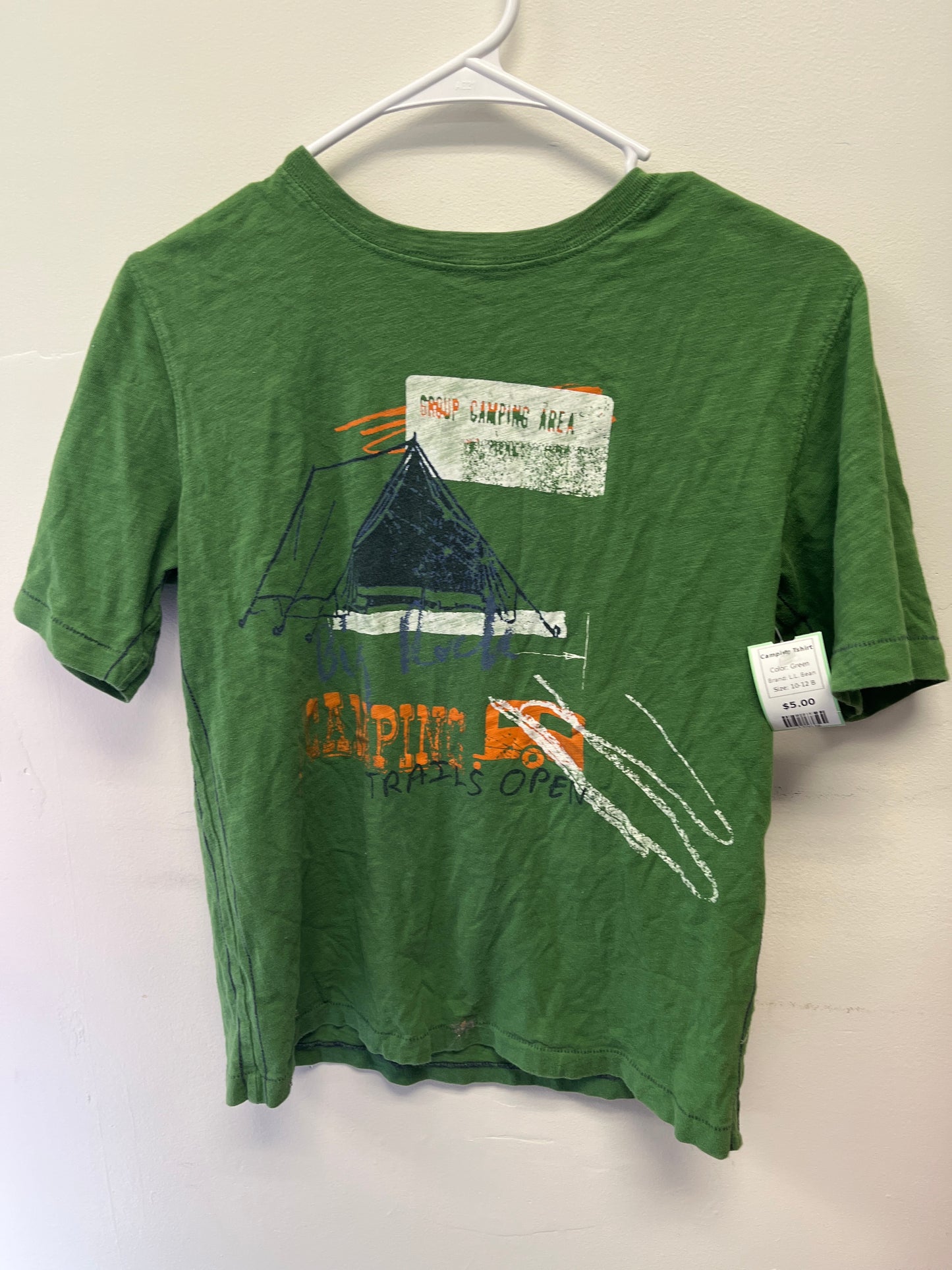 Green L.L. Bean Camping Tshirt, 10-12 B