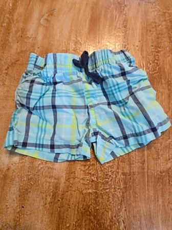 Blue plaid Carters Shorts, NB B