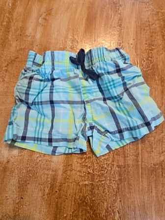 Blue plaid Carters Shorts, NB B