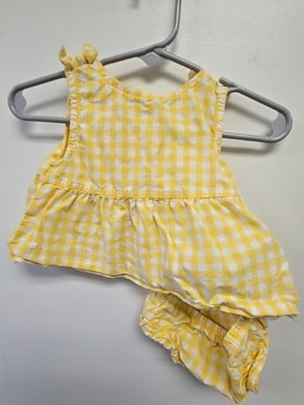 Yellow/White Checkered Carters Dress, NB G