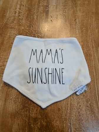 White Rae Dunn Burp cloth