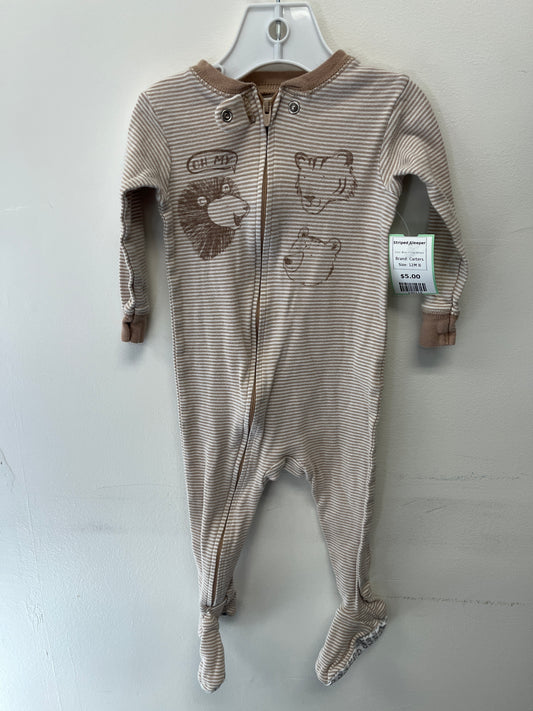Brown/White Striped Carters Striped Sleeper, 12M B