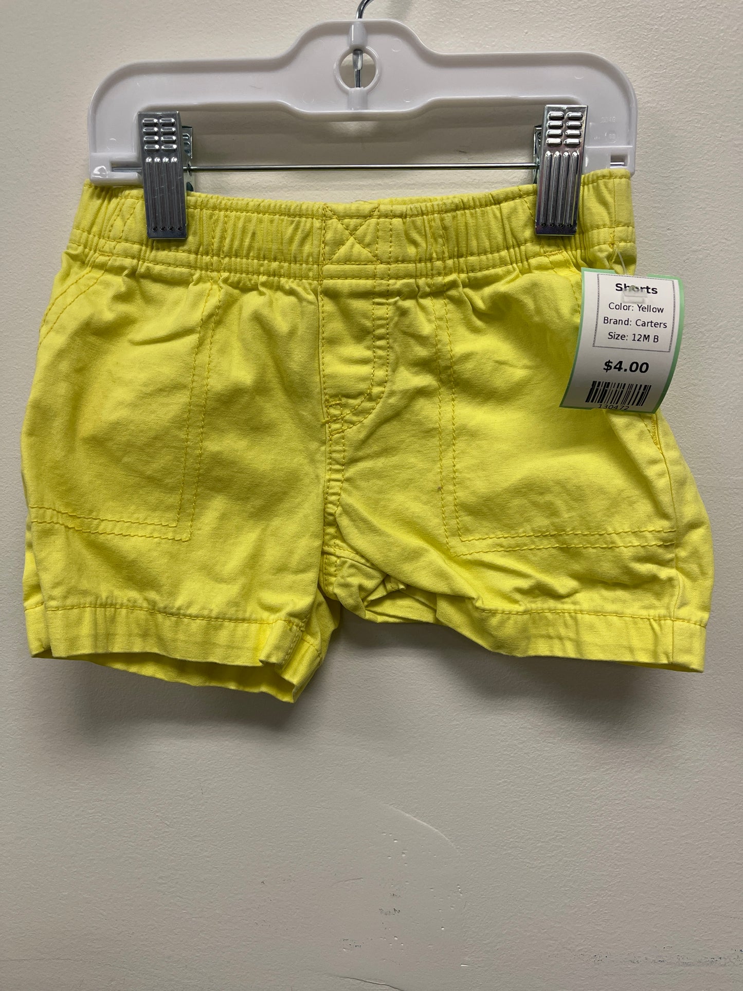 Yellow Carters Shorts, 12M B