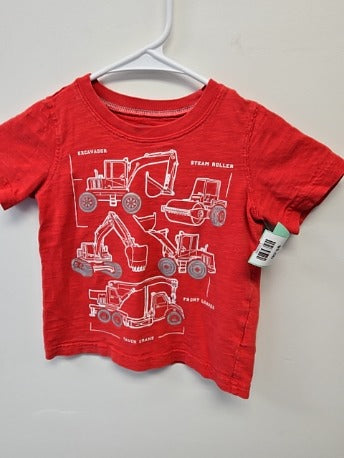 Red Construction Carters Shirt, 2T B