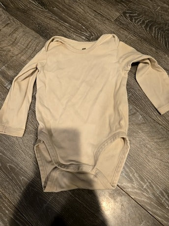 Tan H&M Longlseeve onesie, 9M B