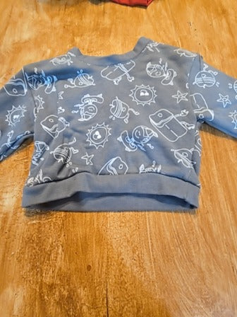 Grey Wonder nation Apple 2 piece outfit, 12M B