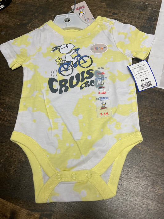 Yellow Garanimals Snoopy Onesie  3/6m, 3M B