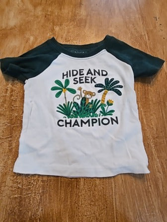 Green/white Childrens Place Hide and seek 2 piece pjs, 9M B