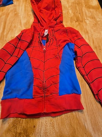 Red/blue Spiderman Spiderman zip up hoodie, 4T B