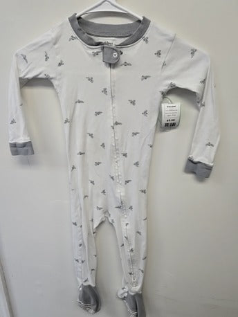 White/Grey Bee Burt's Bees Baby Sleeper, 2T B