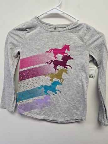 Grey Unicorn Jumping Bean Longsleeve Shirt, 7 G