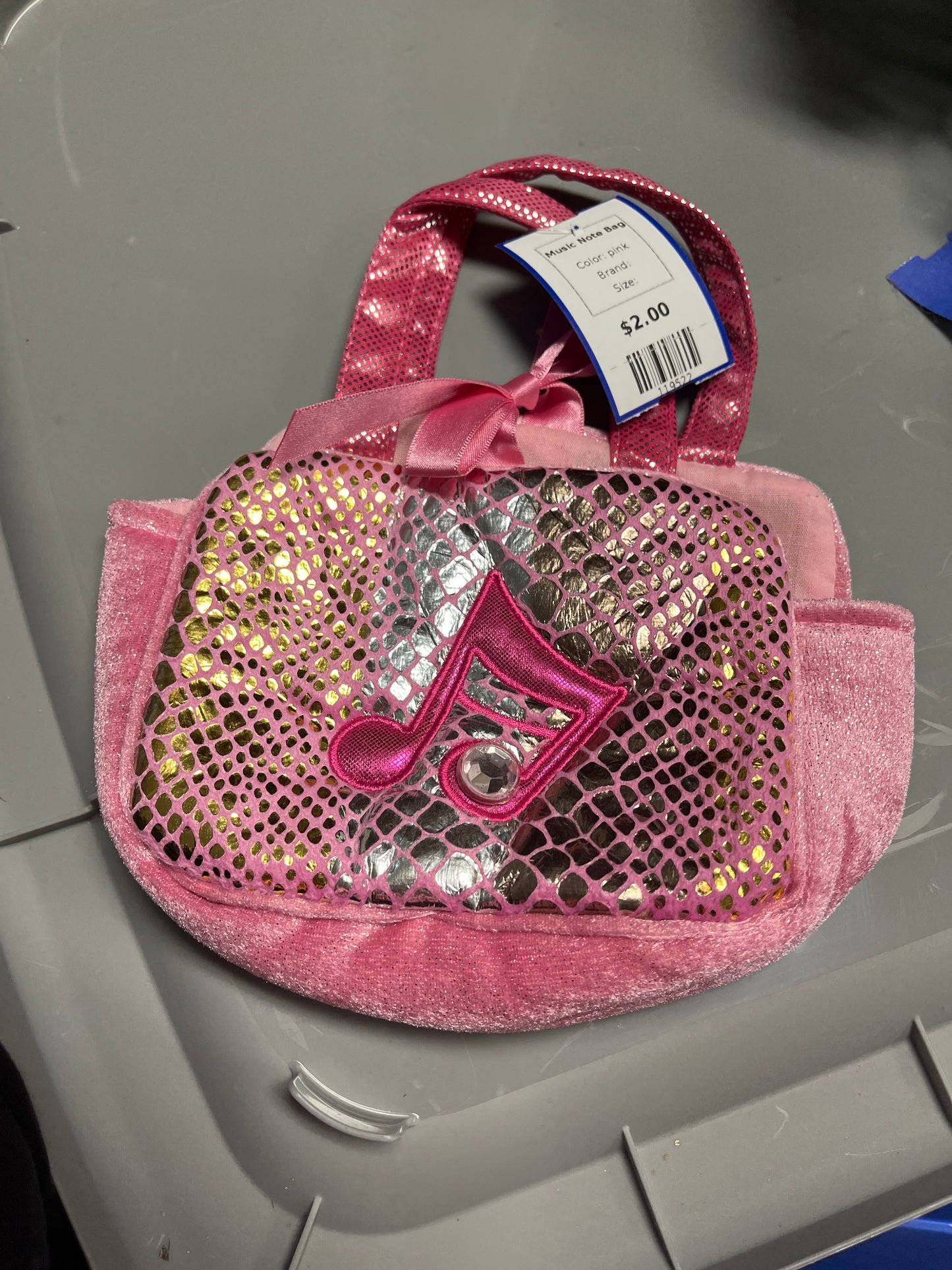 pink  Music Note Bag