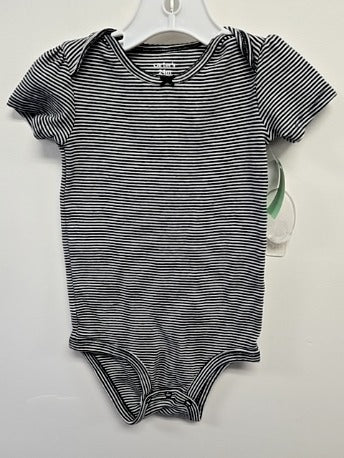 Black/Grey Striped Carters Onesie, 2T G