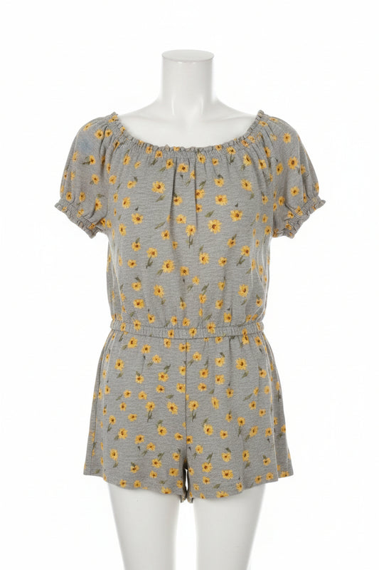 Grey/Yellow Flower Old Navy Romper, 8 G