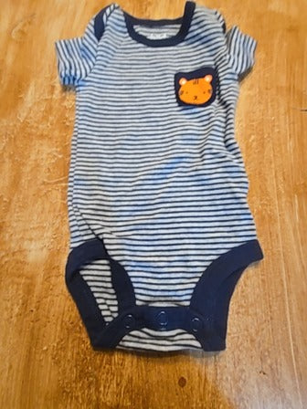 Blue/grey Child of mine Tiger stripe onesie, NB B