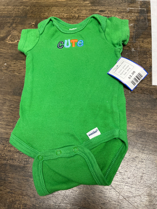 green Gerber Cute Onesie 3/6m, 3M B
