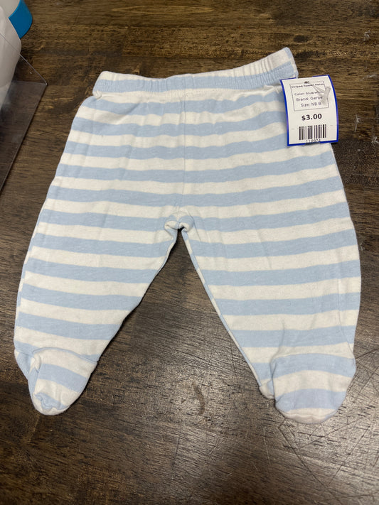 blue/white Gerber Striped Footed Pants, NB B