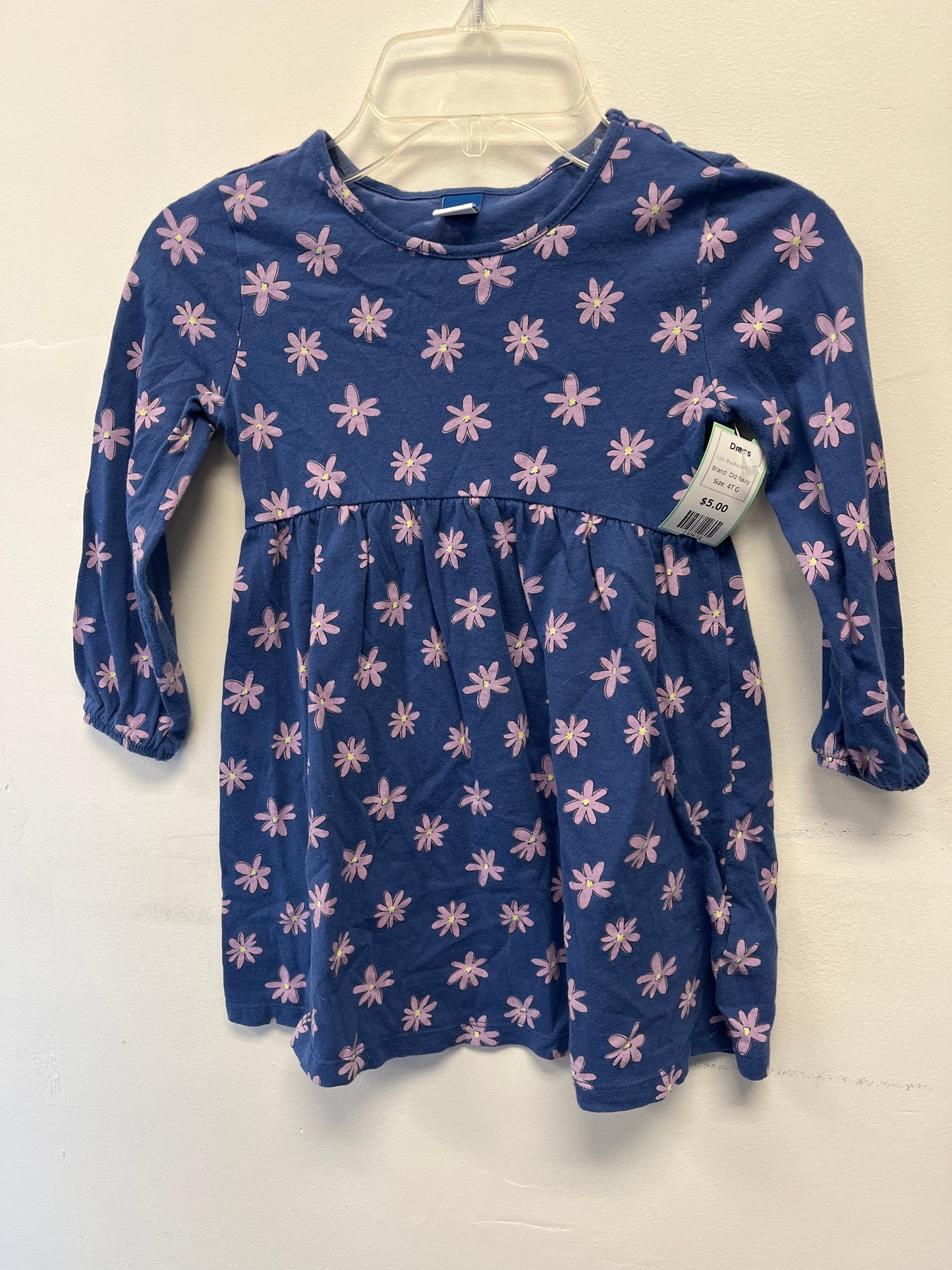 Blue/Purple Flower Old Navy Dress, 4T G