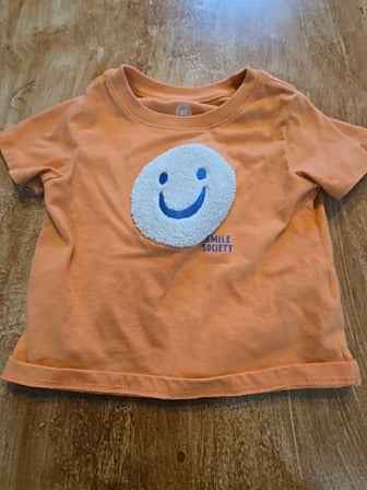 Peach Wonder nation Smile society shirt, 12M B