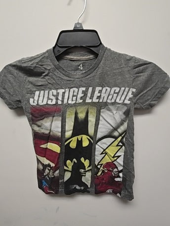 Grey Justice league Justice league shirt, 4T B