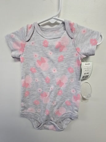 Grey/Pink Minnie Disney Baby Onesie, NB G