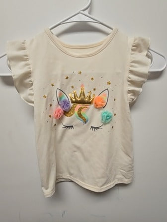 Cream Wonder nation Unicorn 3 piece set, 4T G