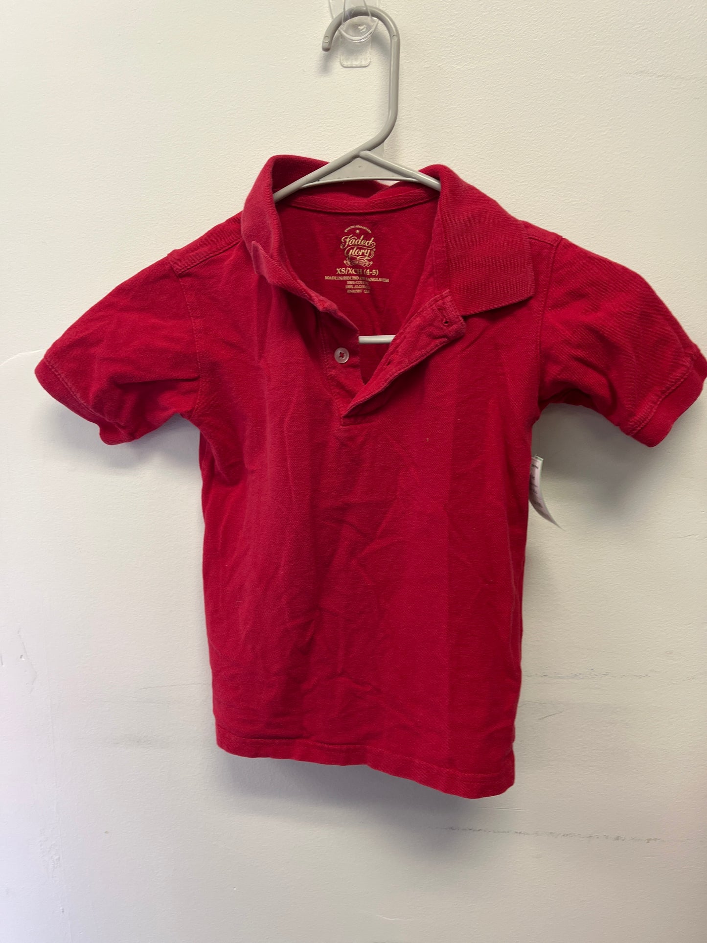 Red Faded Glory Short Sleeve Polo, 4/5 B